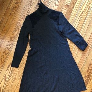 Long Sleeve Embroidered Turtleneck Dress